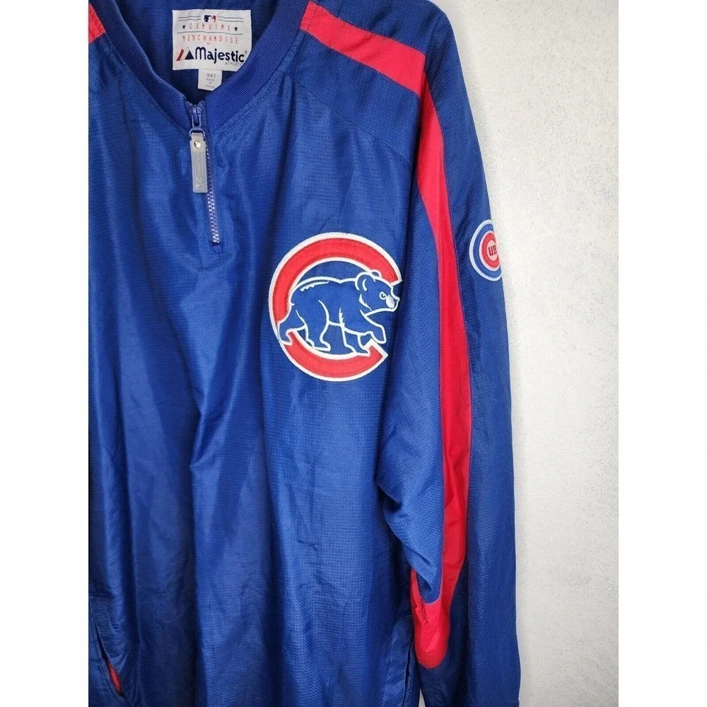 Chicago Cubs Majestic Pullover Warm Up Jacket Men’s 3XT MLB 90’s Vintage